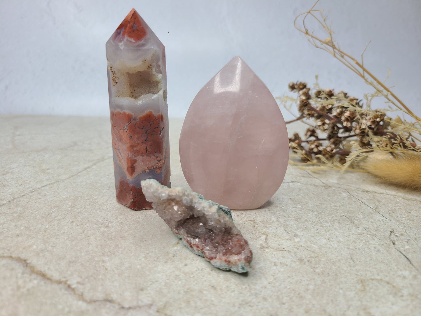 Rose Quartz, Cherry Agate and Pink Amethyst Bundle