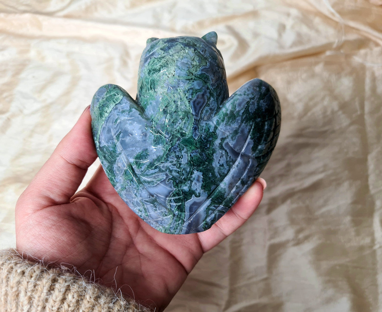Moss Agate Owl 02