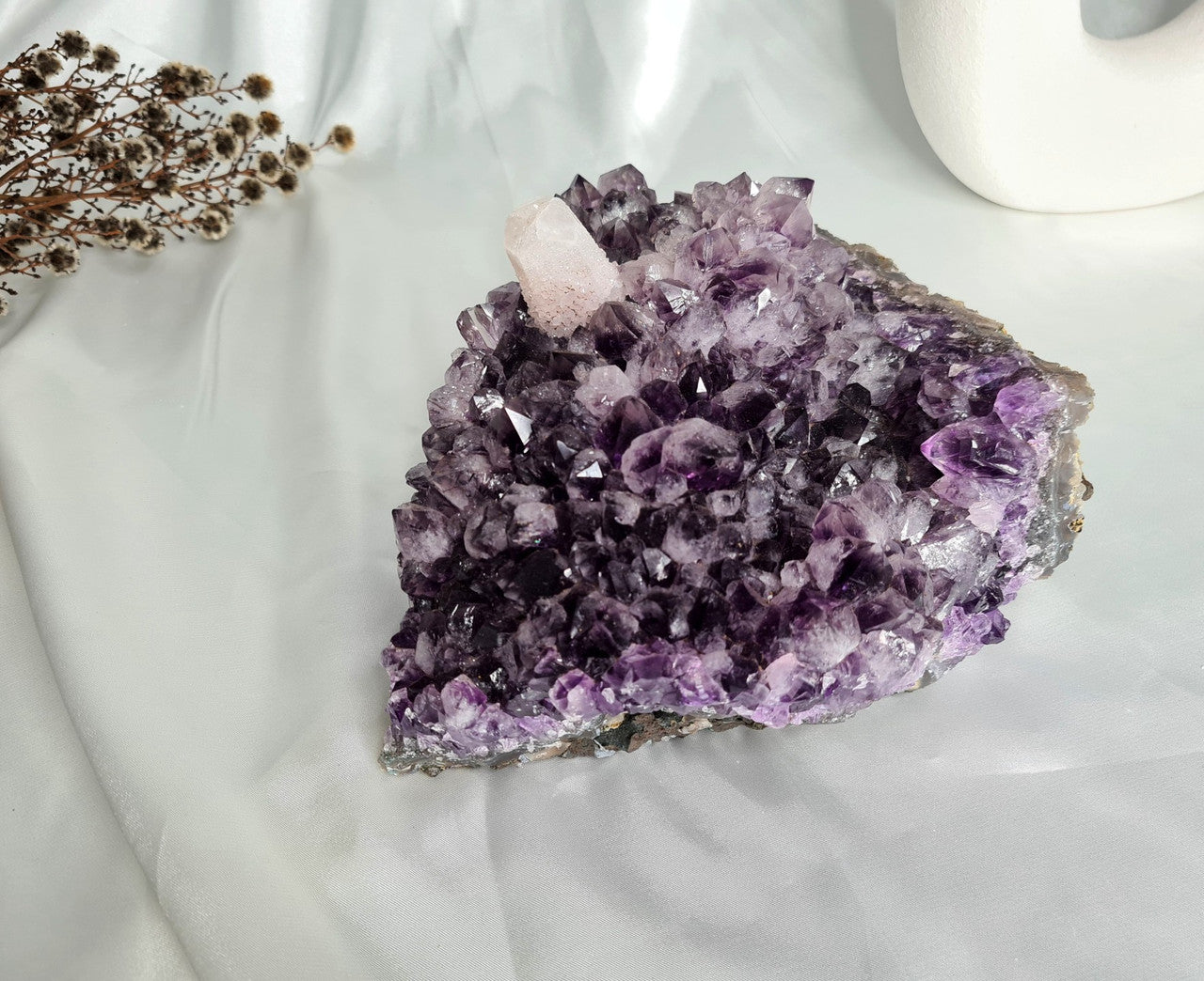 Flower Amethyst and Calcite Cluster Specimen - 3.8kg