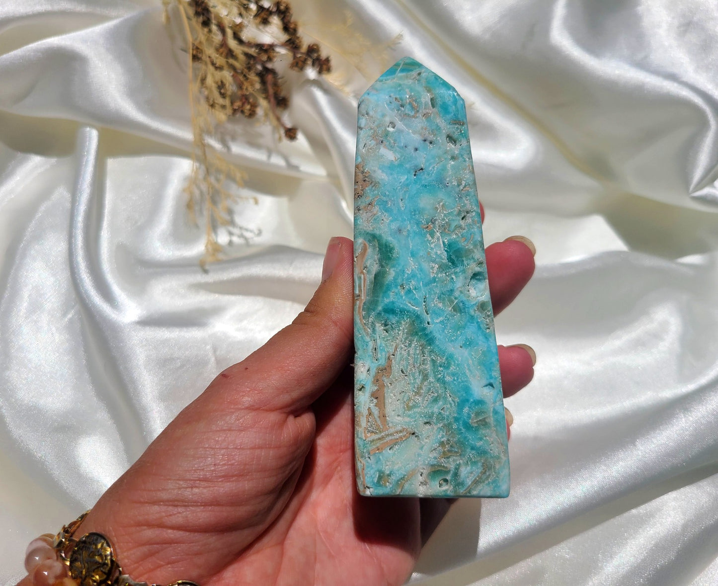 Blue Aragonite Obelisk