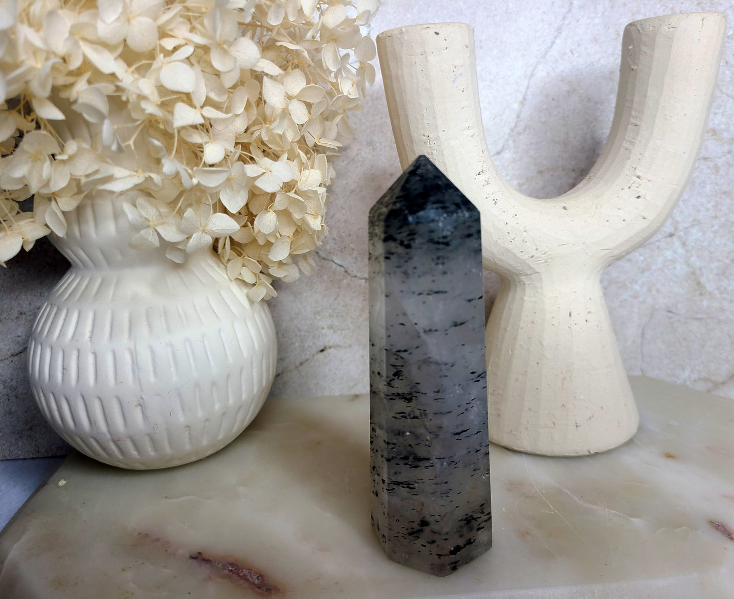 Black Tourmaline in Quartz Tower 04