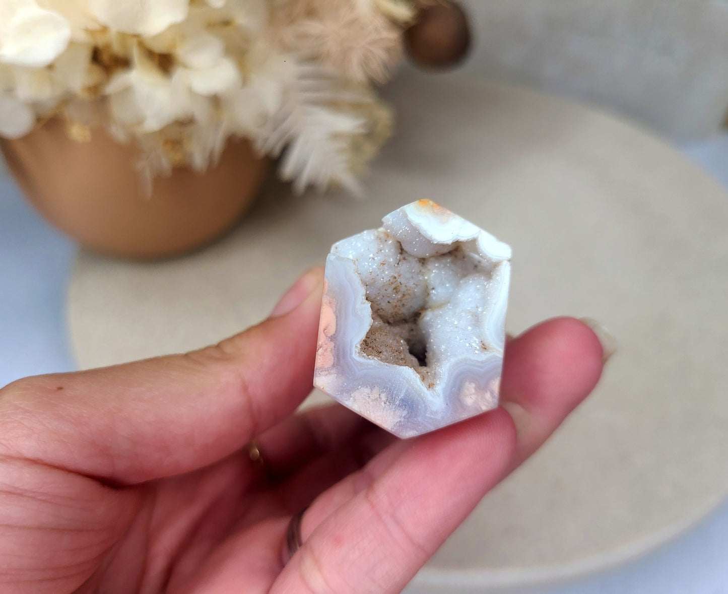 Druzy Cherry Agate Tower 02