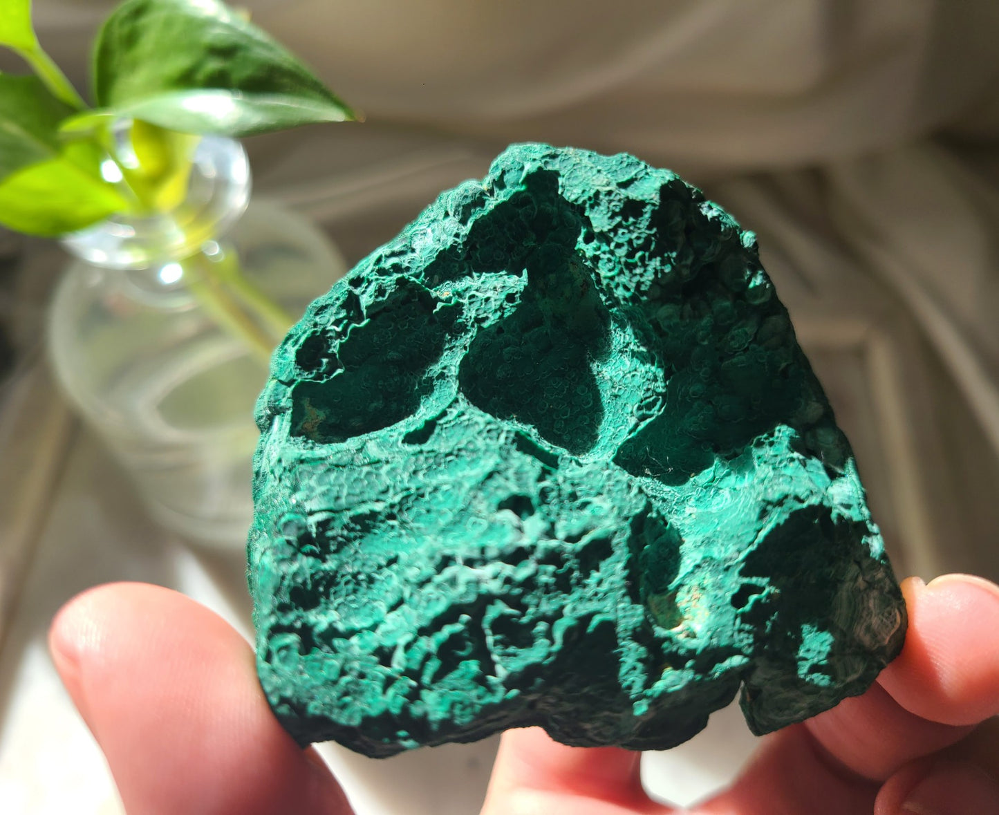 Natural Botryoidal Crystalline Malachite Specimen