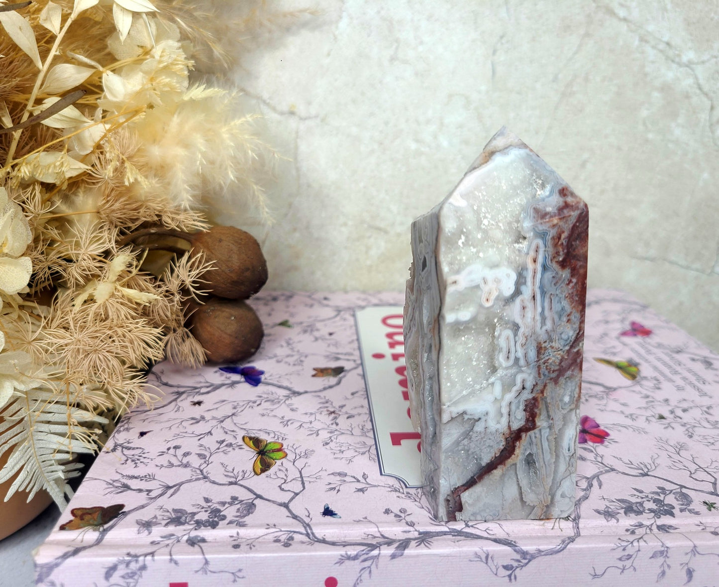 Druzy Mexican Lace Agate Tower