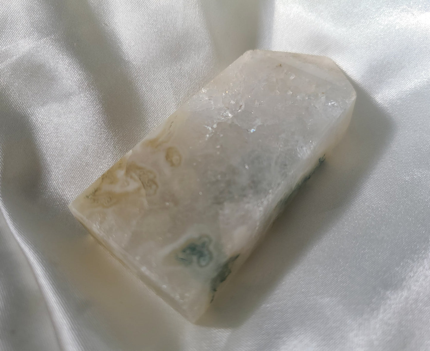 Moss Agate and Quartz Tower