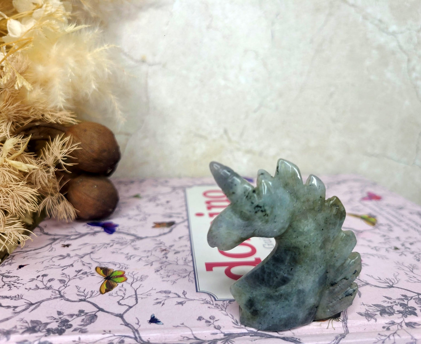 Labradorite Unicorn Carving