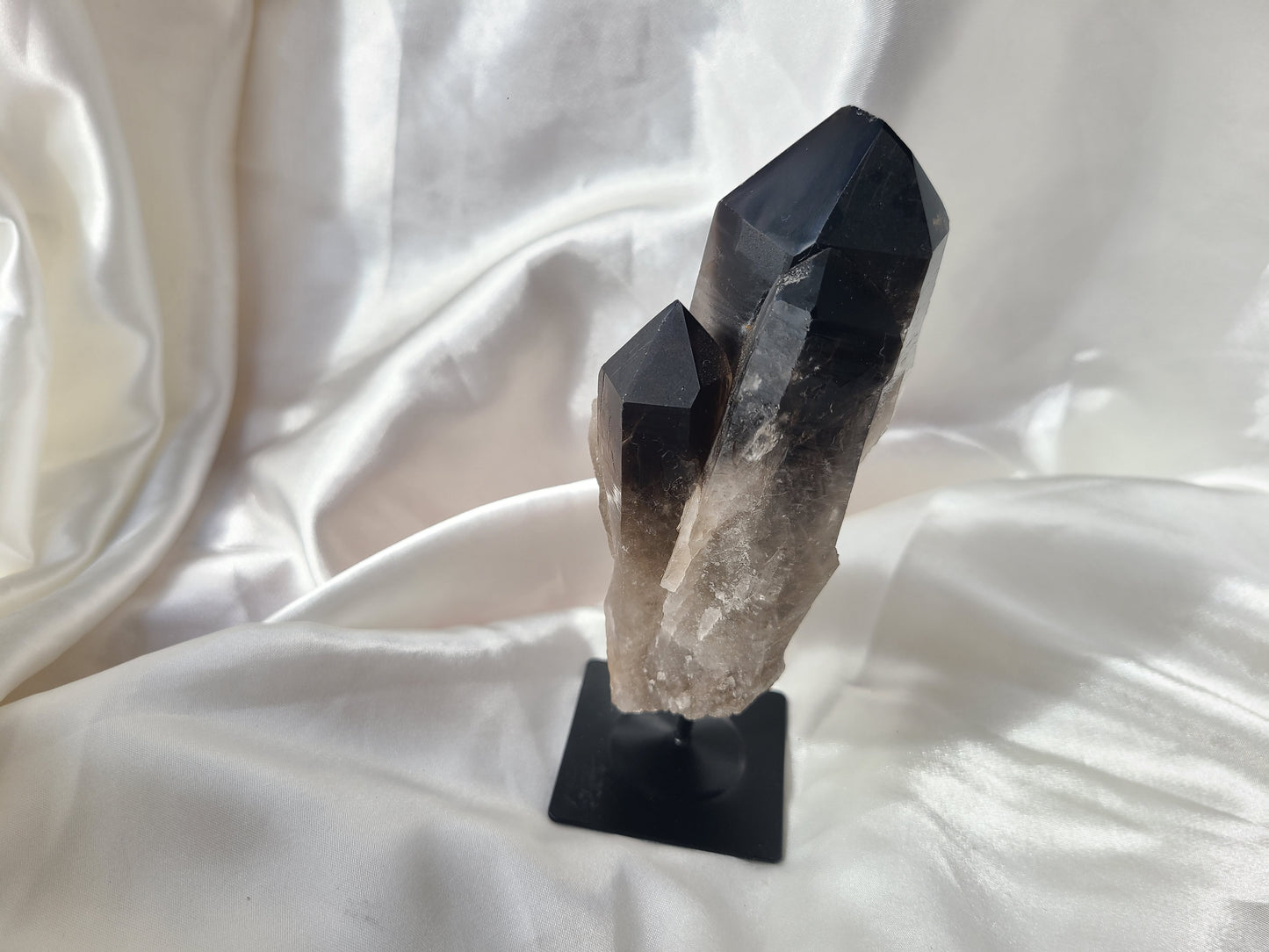 Smoky Quartz Cluster on Display Stand