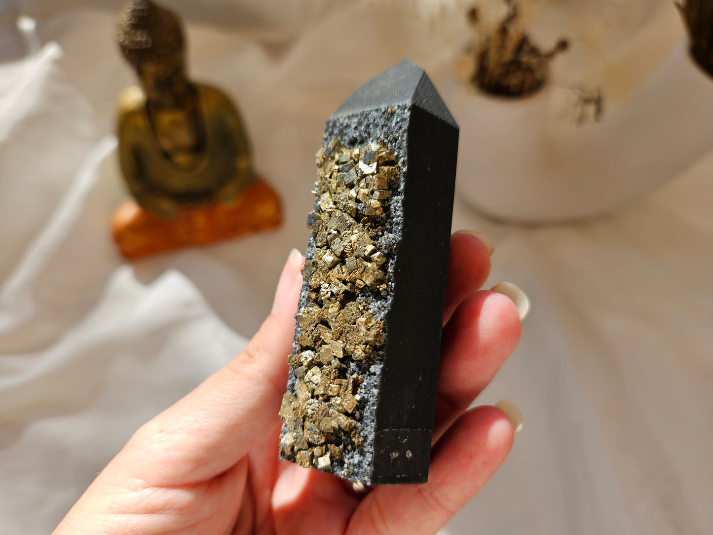 Pyrite and Shungite Tower 04