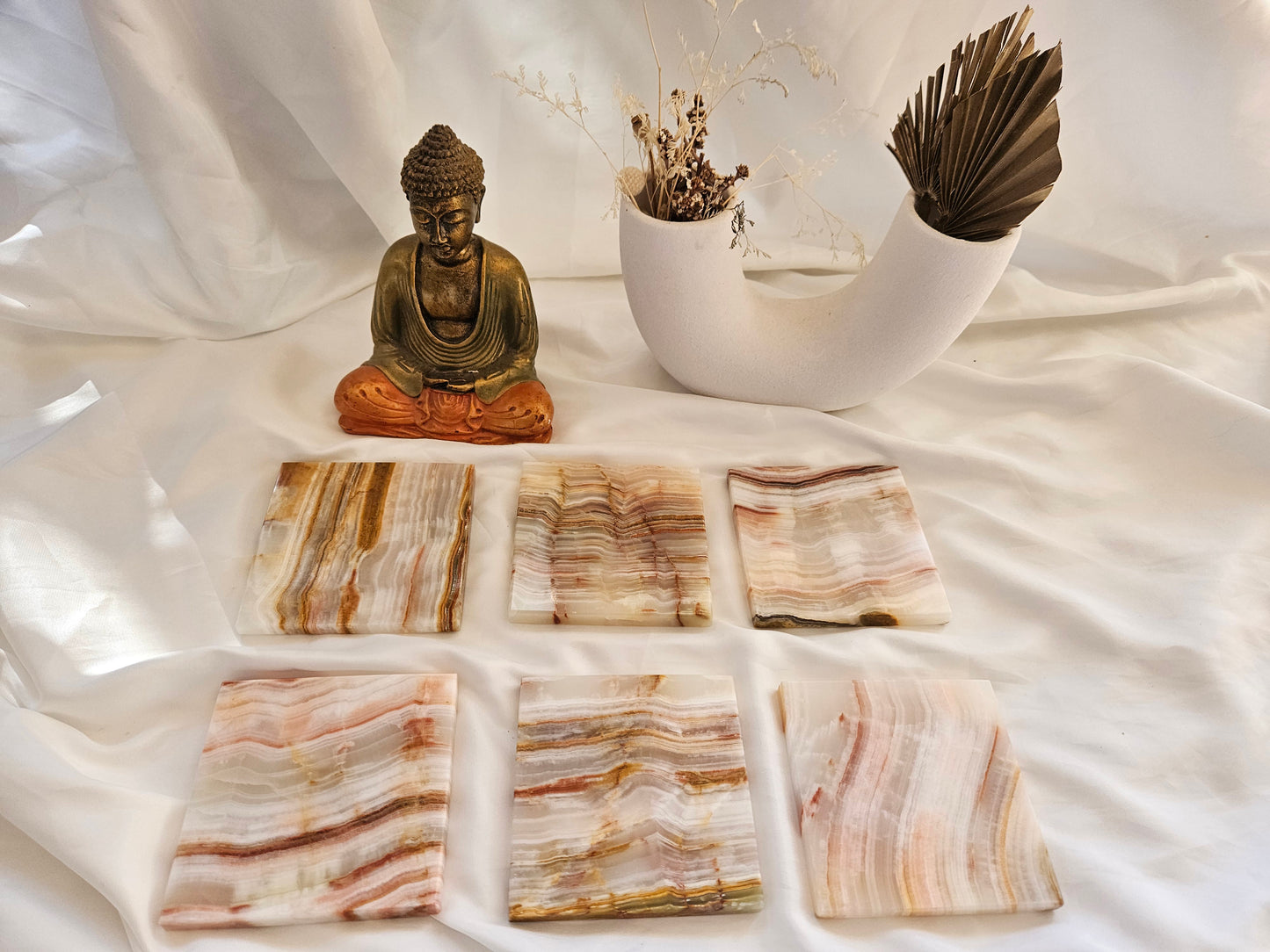 Mexican Onyx Coaster Pair