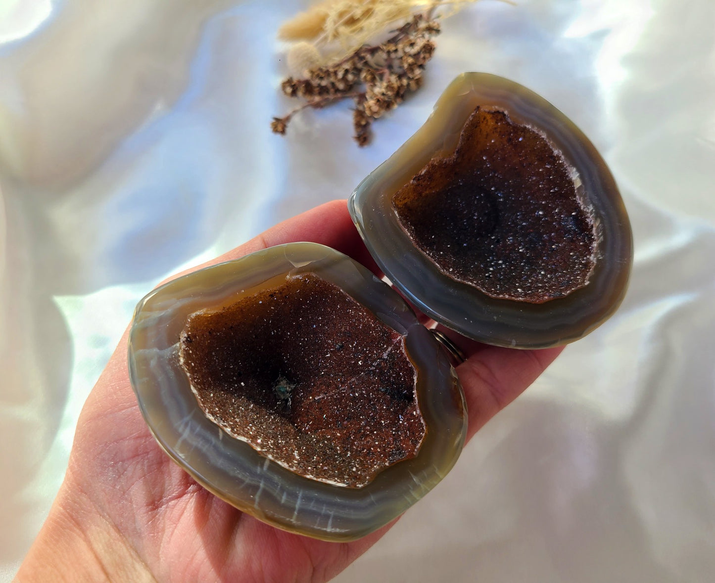 Natural Druzy Agate Geode Jewellery Box  02