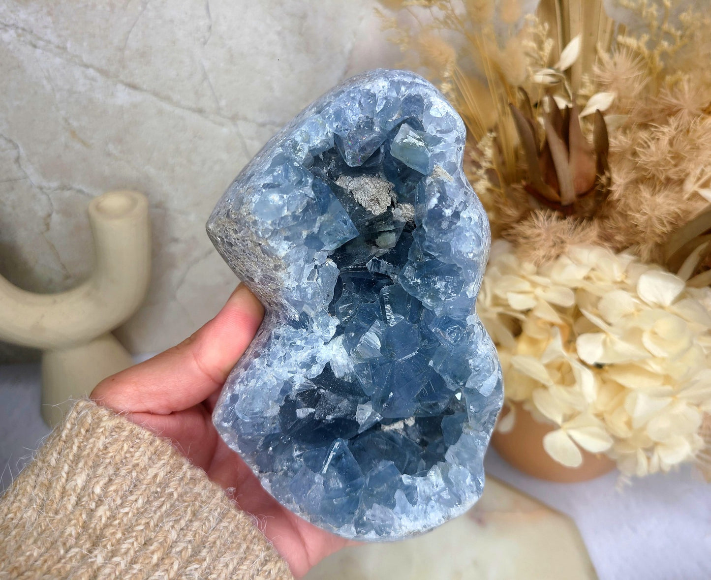 High Grade Celestite Self-standing Cluster - 1.5kg