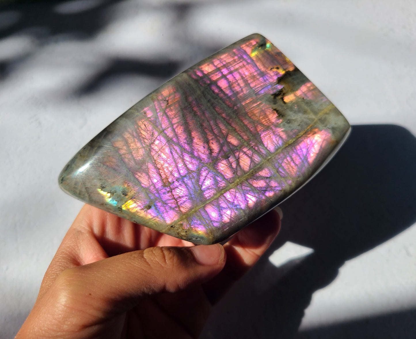 Purple and Orange Labradorite Standing Free Form 10