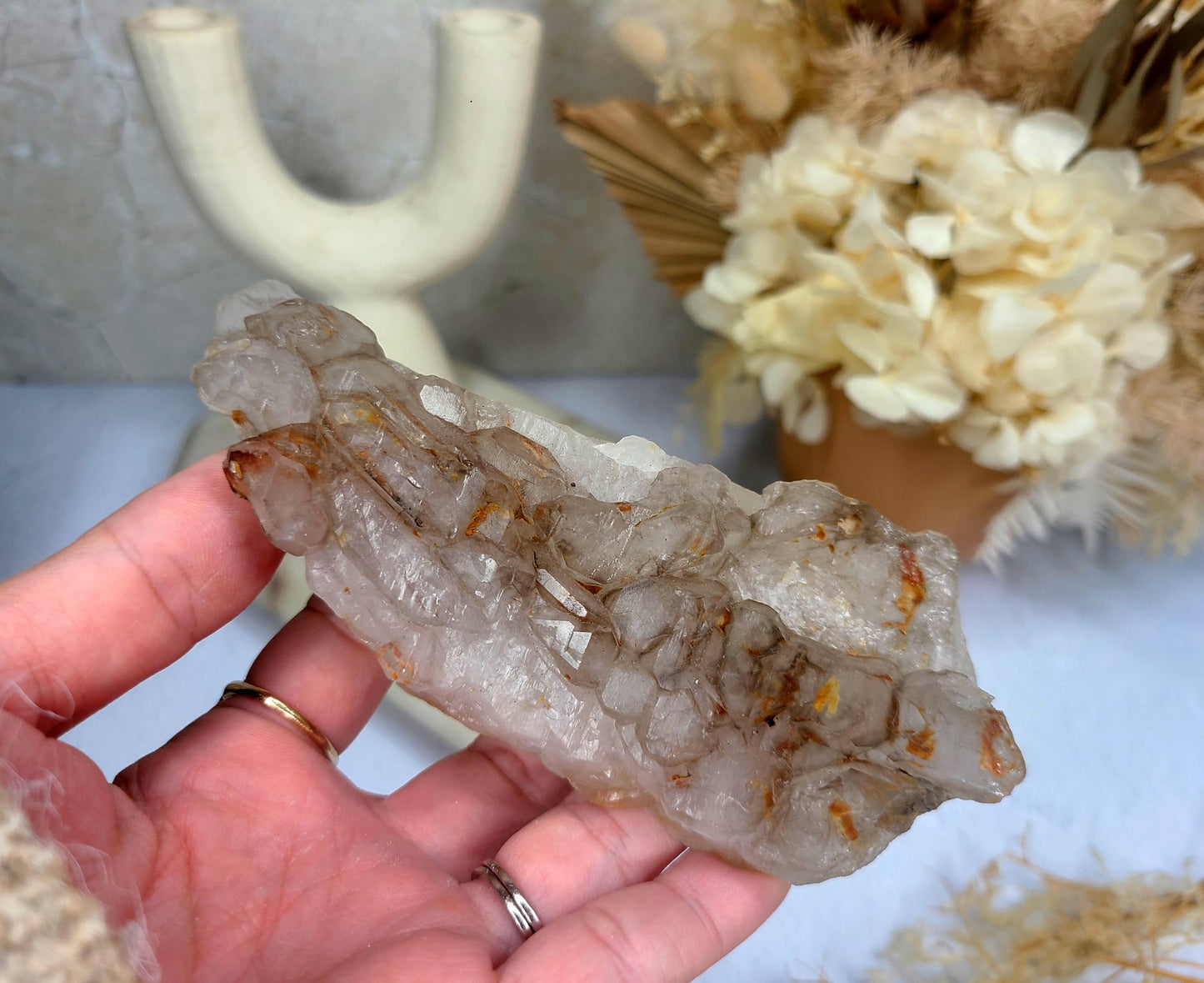 Raw Smoky Elestial Quartz Cluster