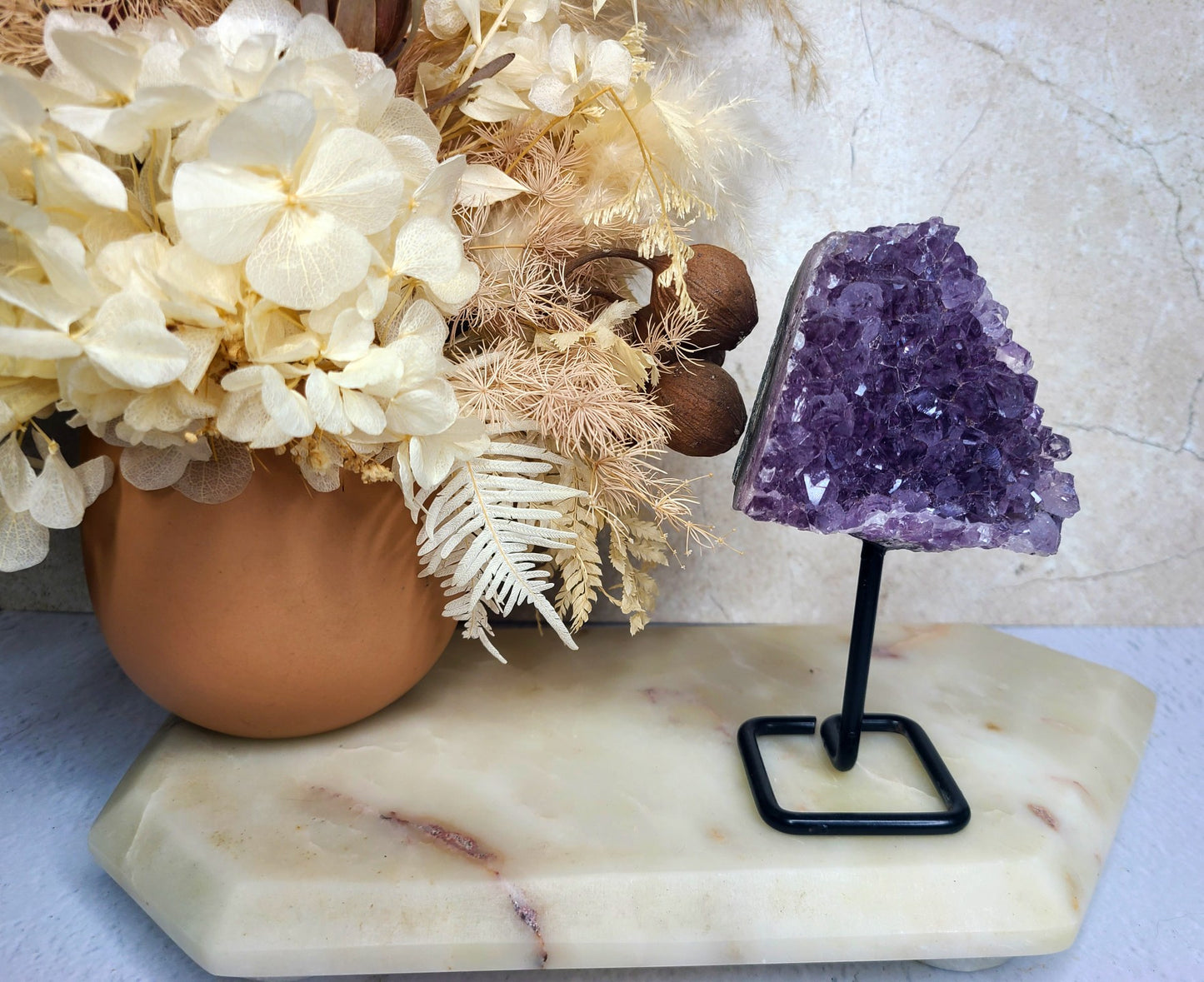 Amethyst Cluster on Display Stand