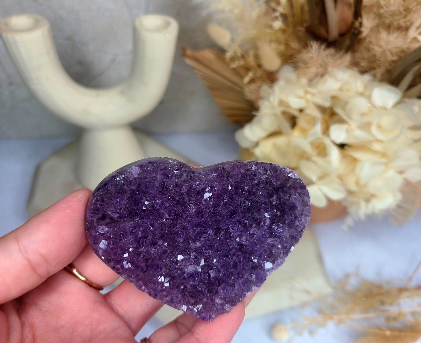Amethyst Cluster Heart