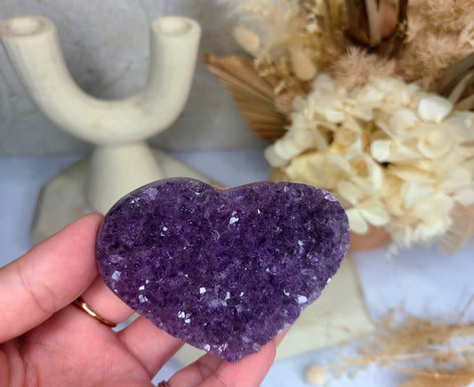 Amethyst Cluster Heart
