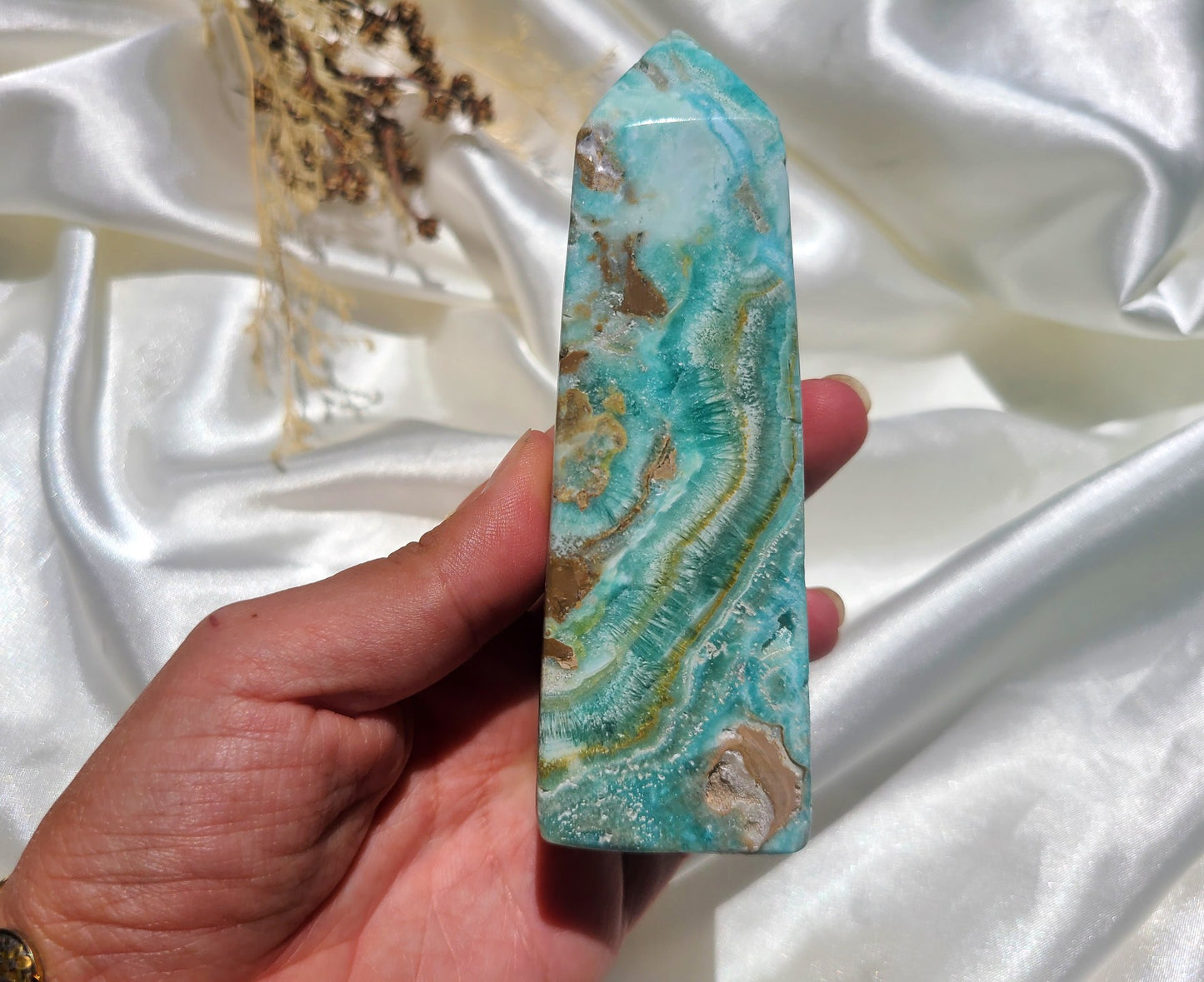 Blue Aragonite Obelisk