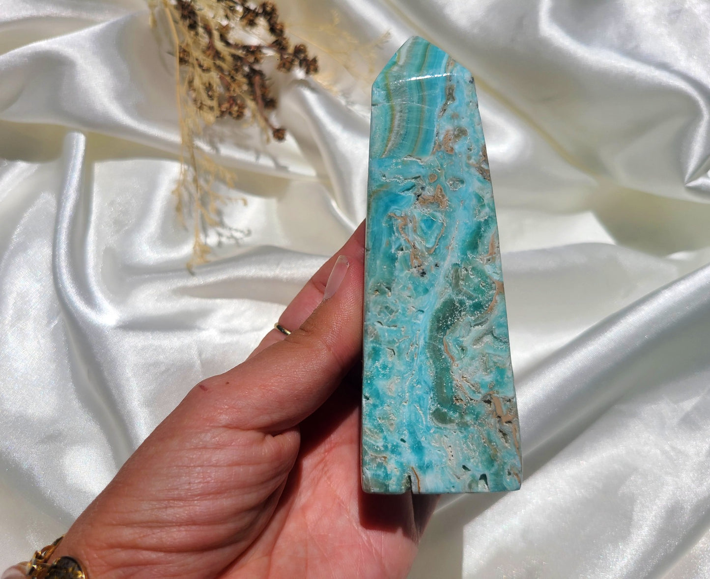 Blue Aragonite Obelisk