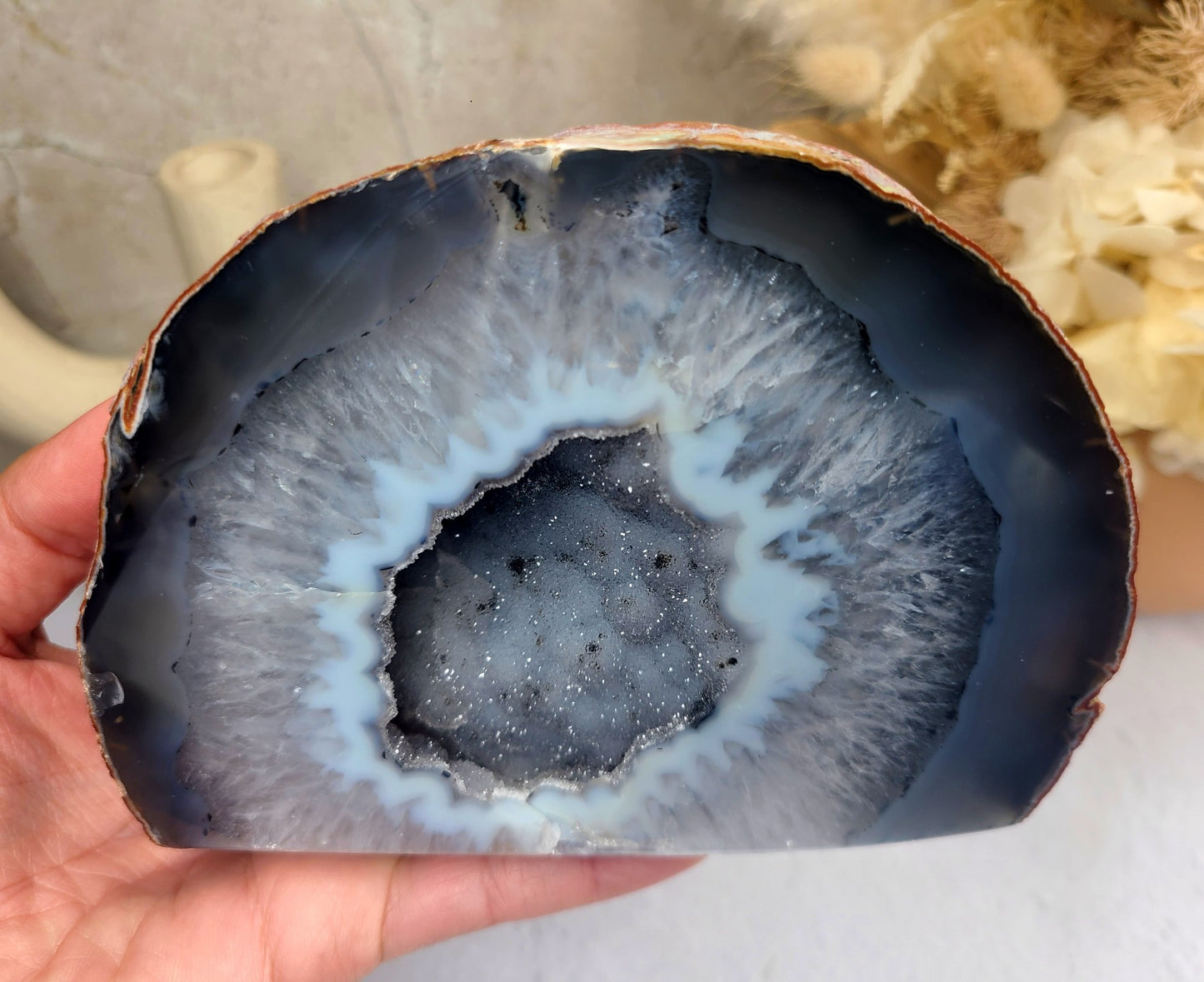 Natural Druzy Agate Self-Standing Free Form 01