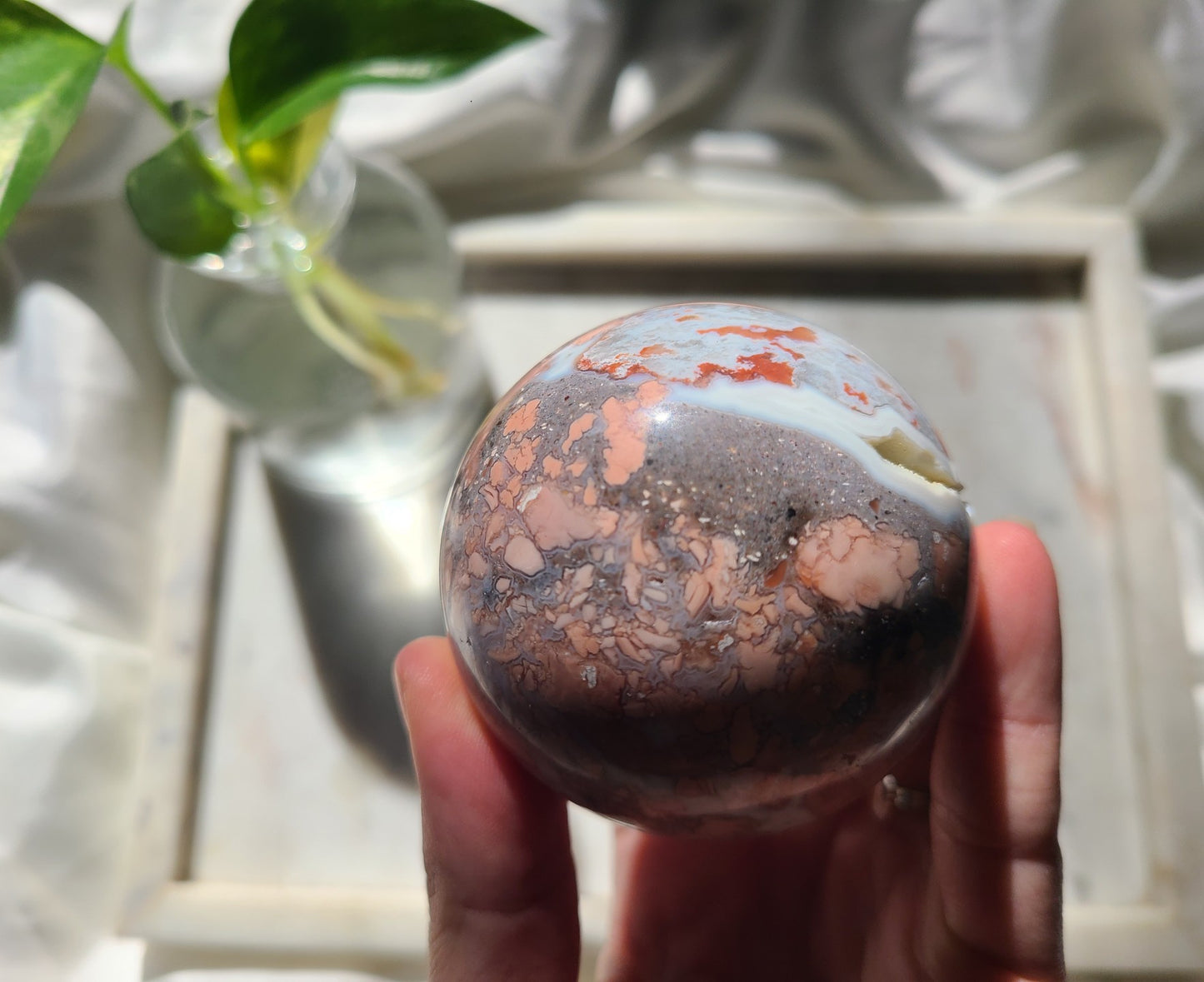 Druzy Cherry Agate Sphere