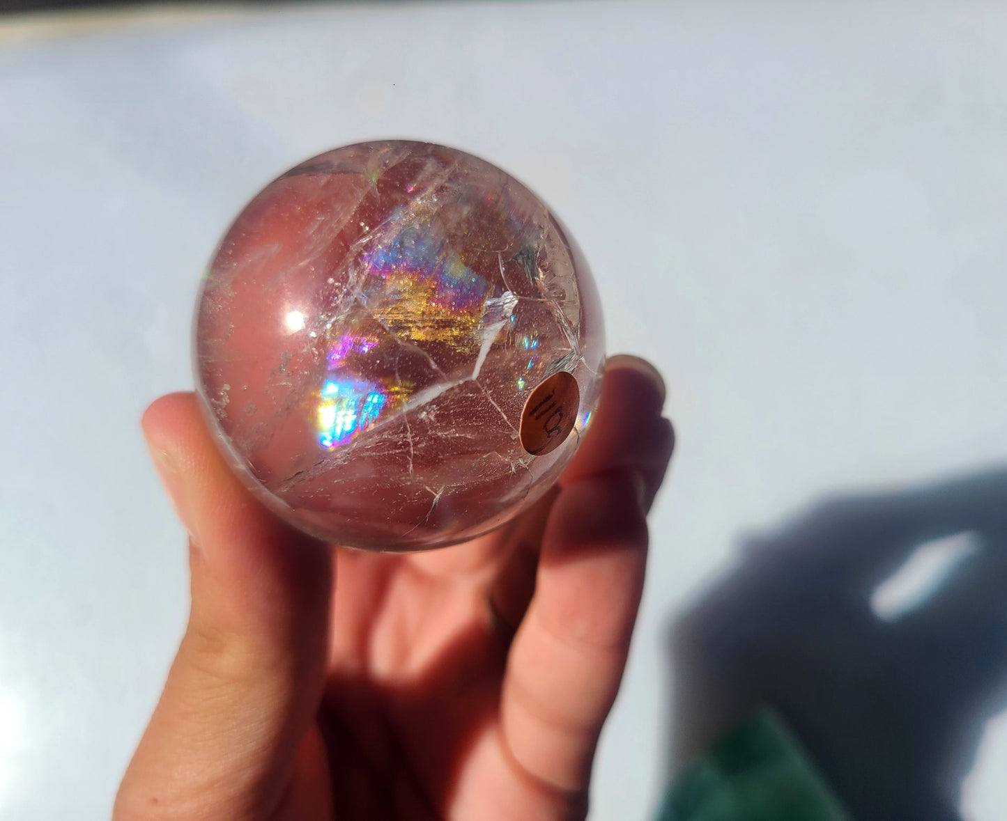 Clear Quartz Sphere with Rainbows 05