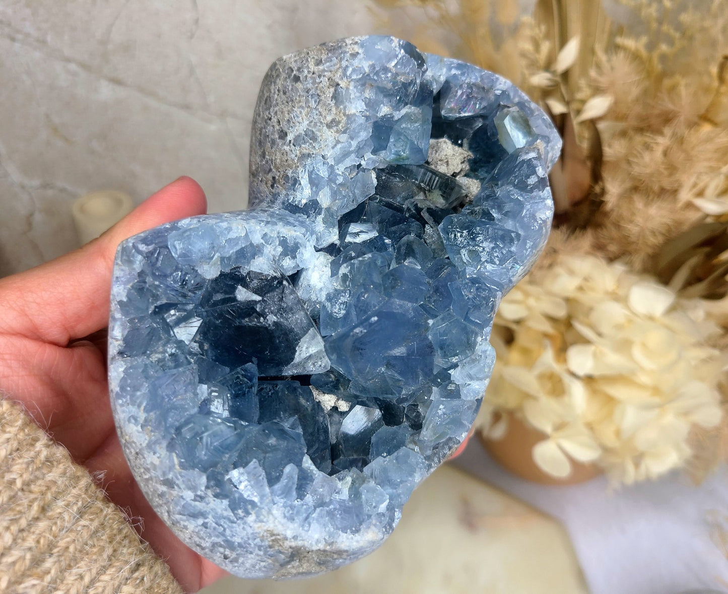 High Grade Celestite Self-standing Cluster - 1.5kg