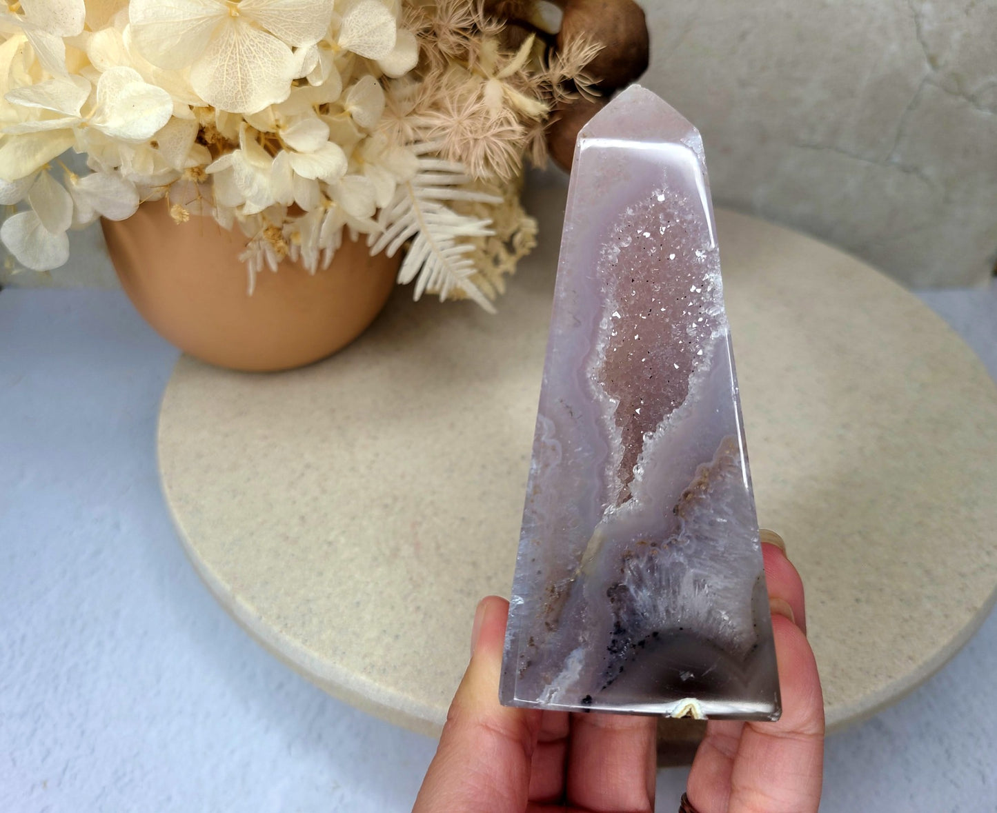 Druzy Agate Obelisk 03