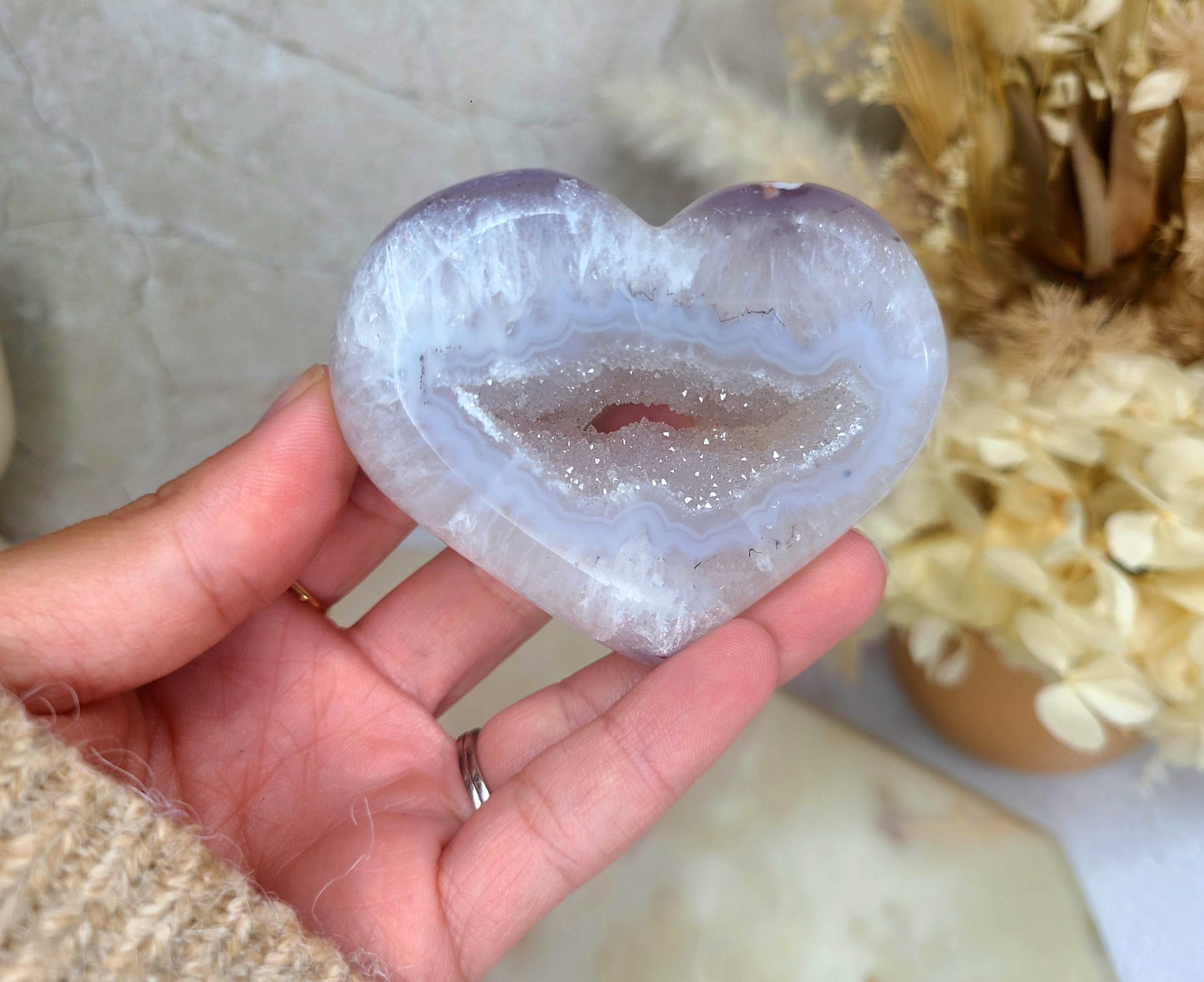 Druzy Agate Heart