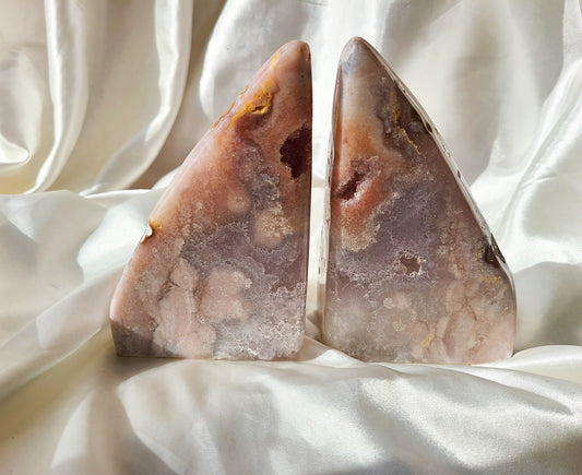 Druzy Pink Amethyst Bookends 01