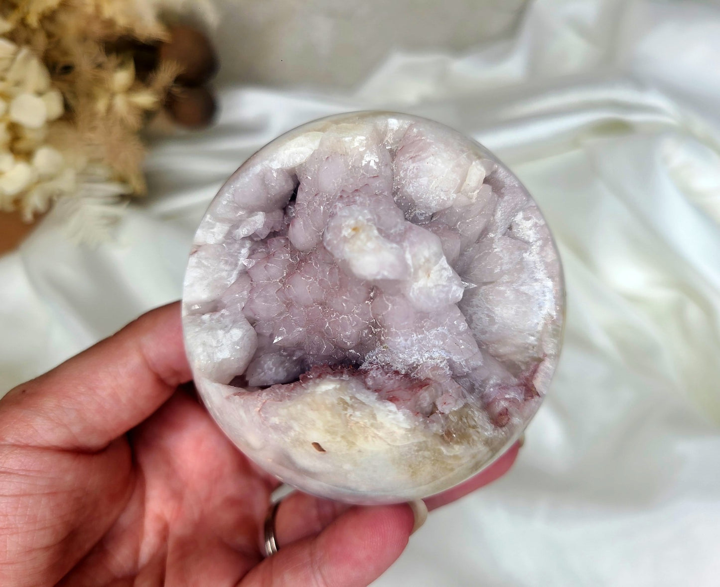 Druzy Pink Amethyst Sphere