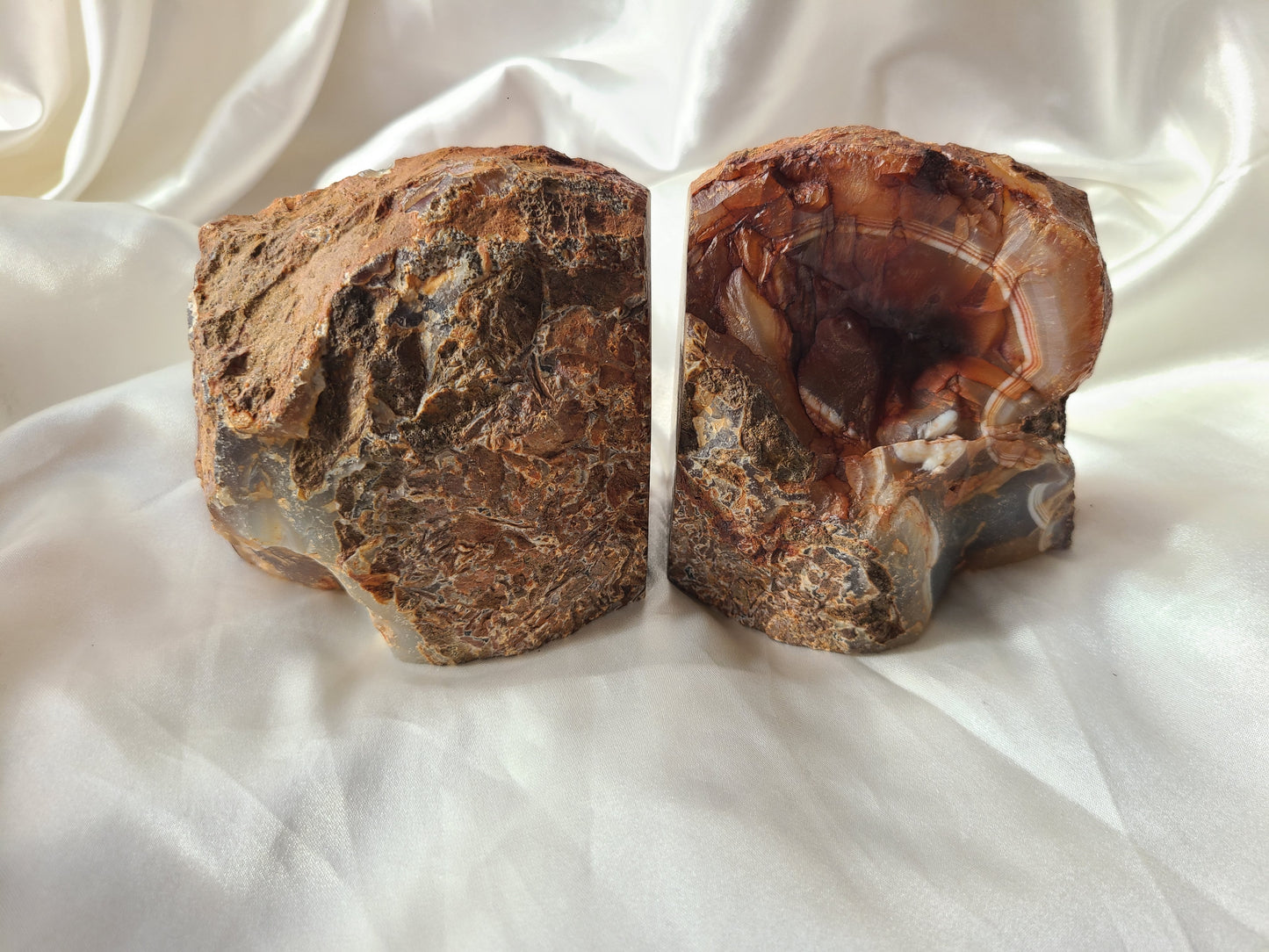 Natural Druzy Agate Bookends 02