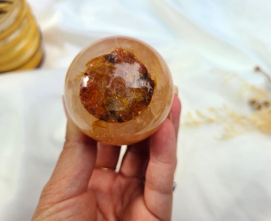 Golden Healer and Fire Quartz Sphere