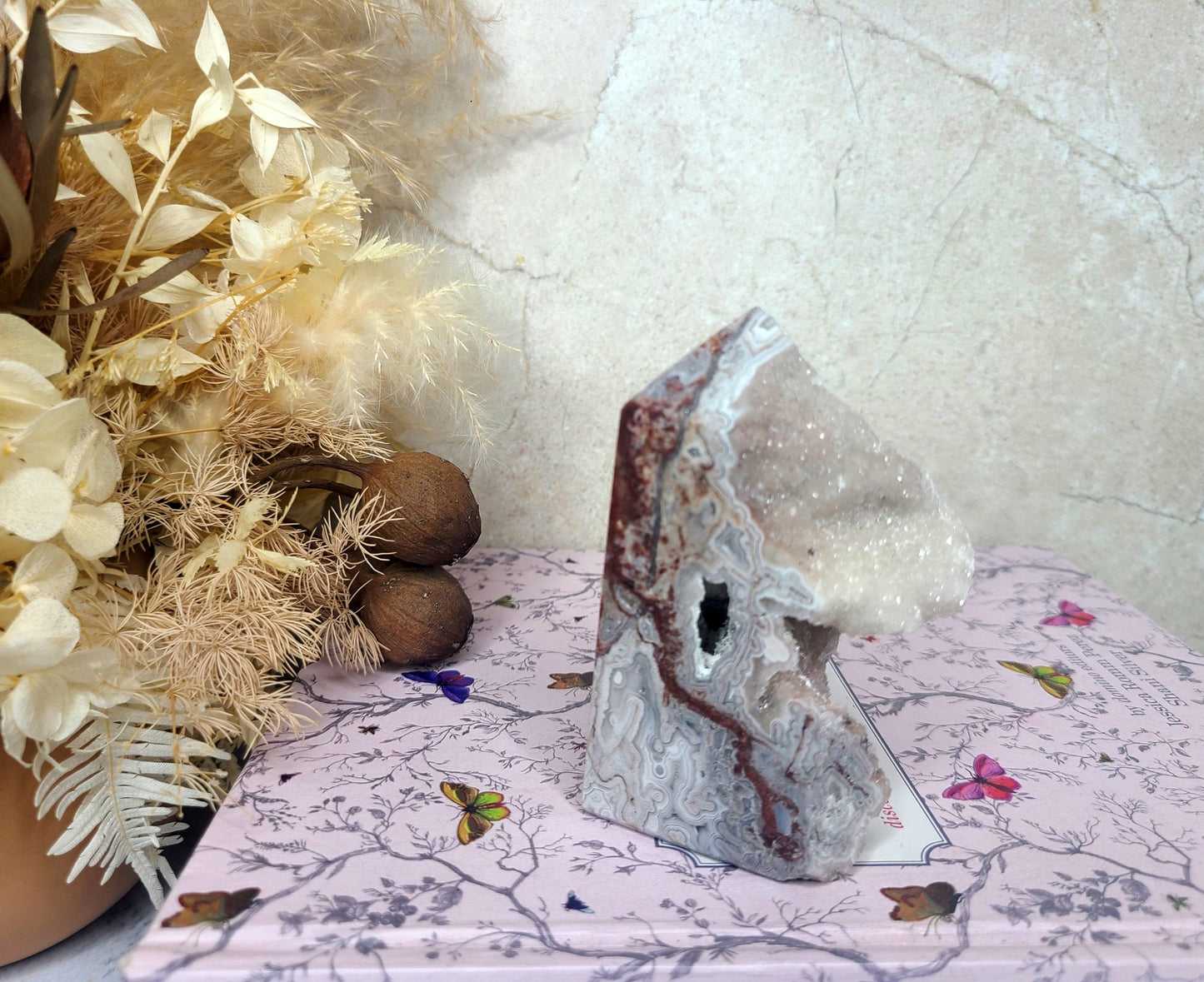 Druzy Mexican Lace Agate Tower