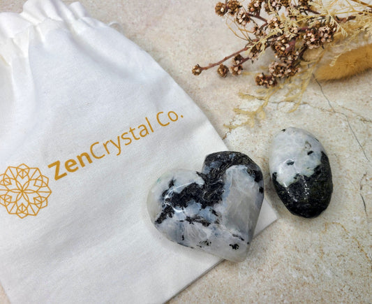 Moonstone Heart and Palm Stone Bundle
