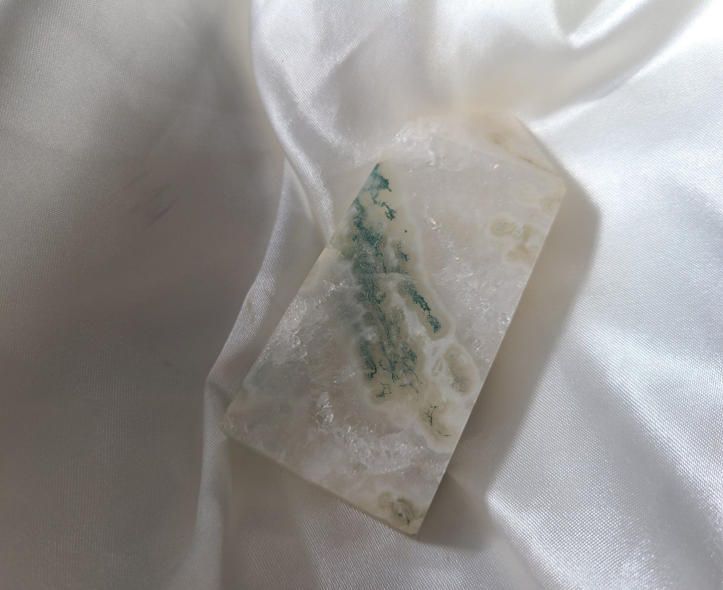 Moss Agate and Quartz Tower