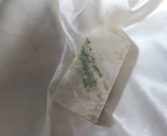 Moss Agate and Quartz Tower