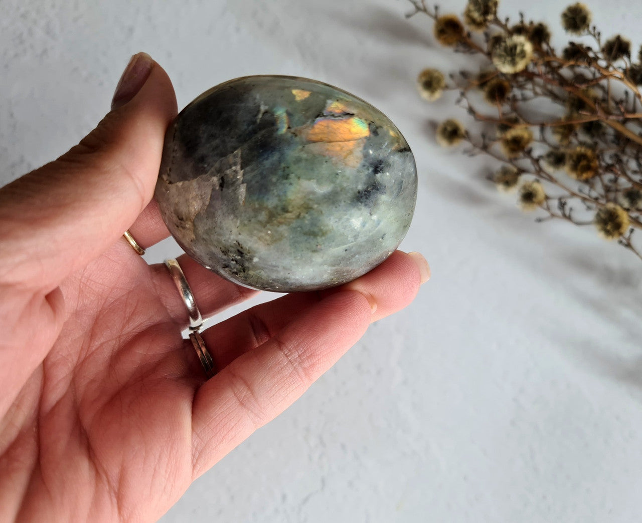 Rainbow Labradorite Palm Stone