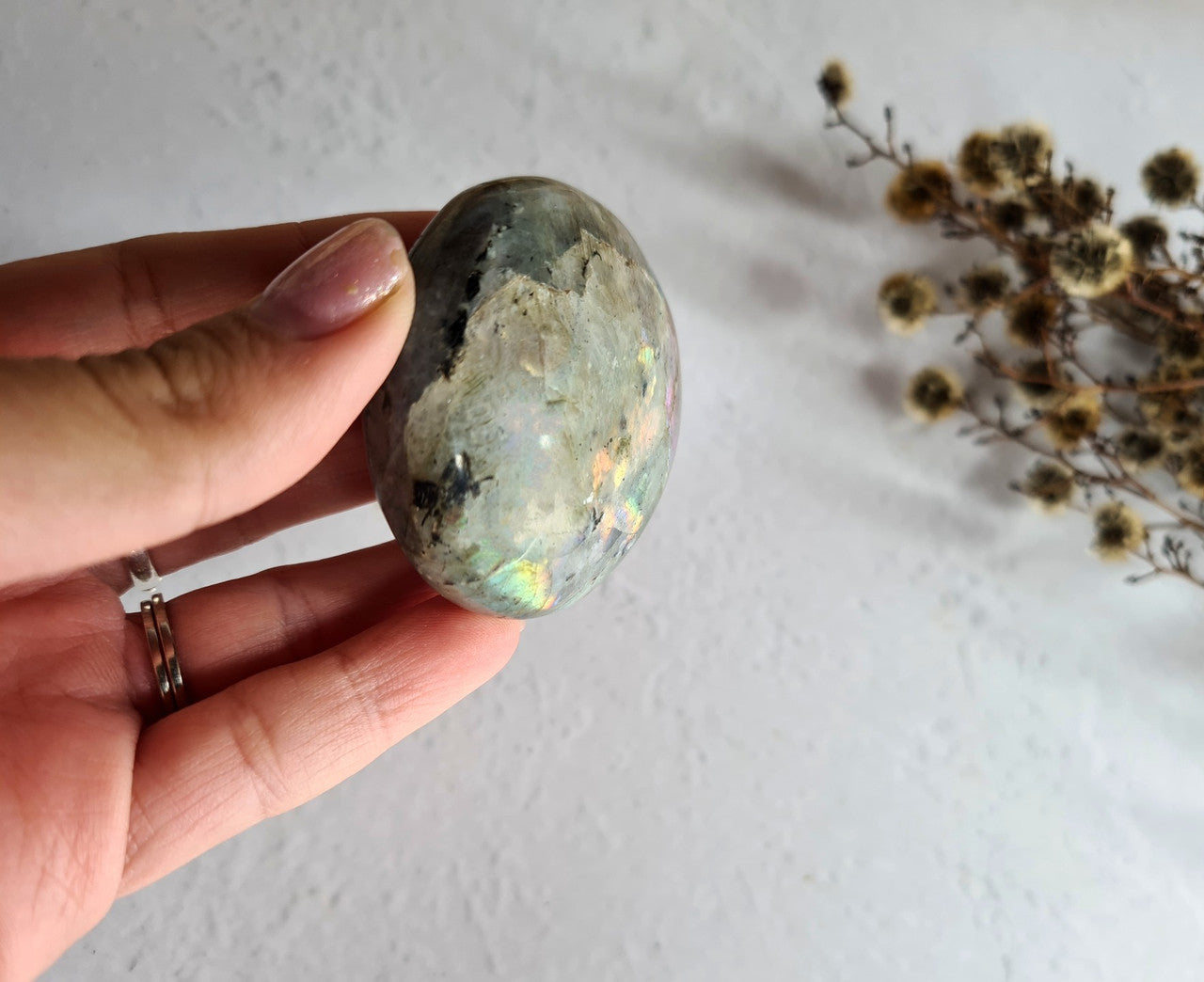 Rainbow Labradorite Palm Stone