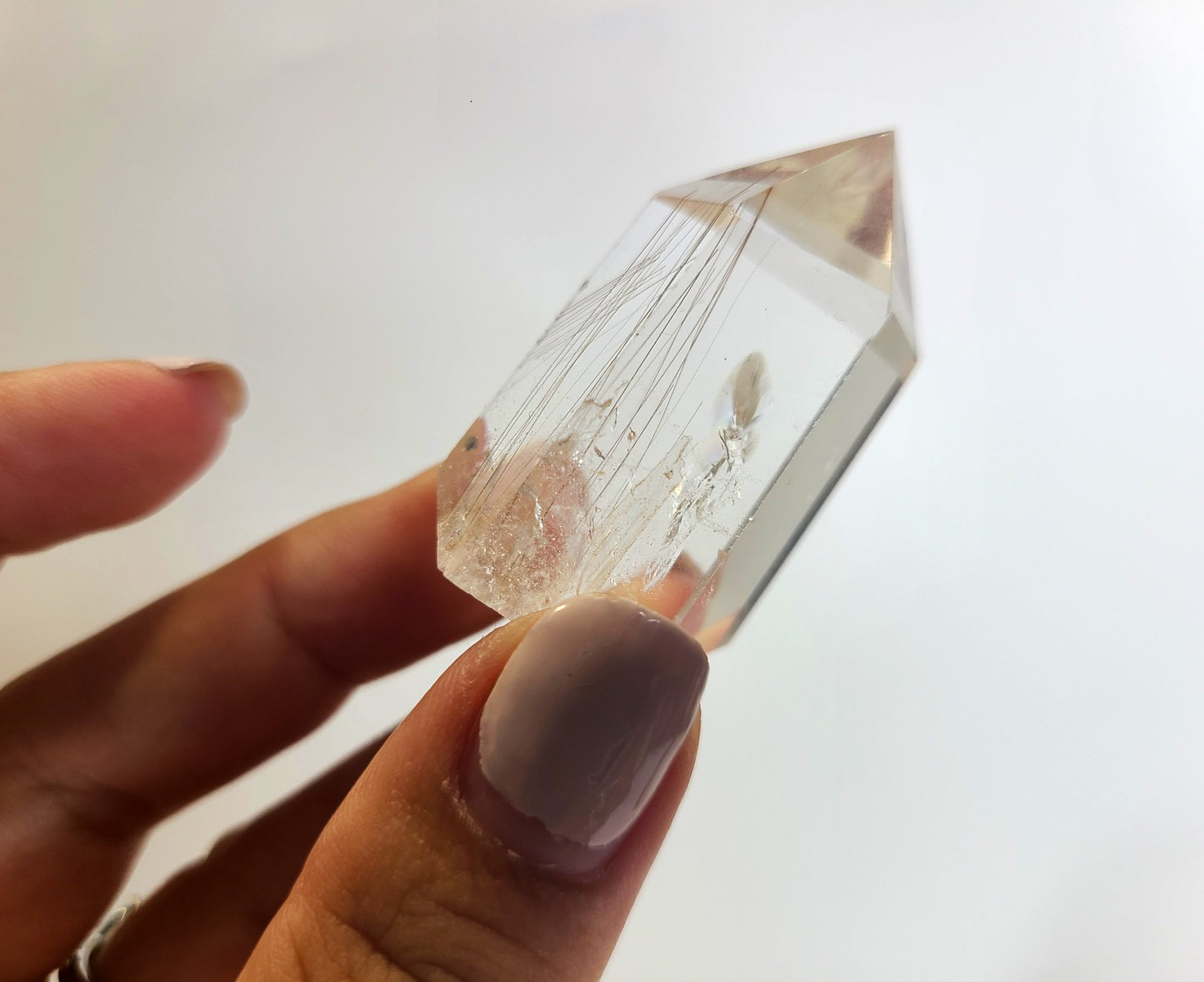 Clear Quartz Tower with Golden Rutile 07