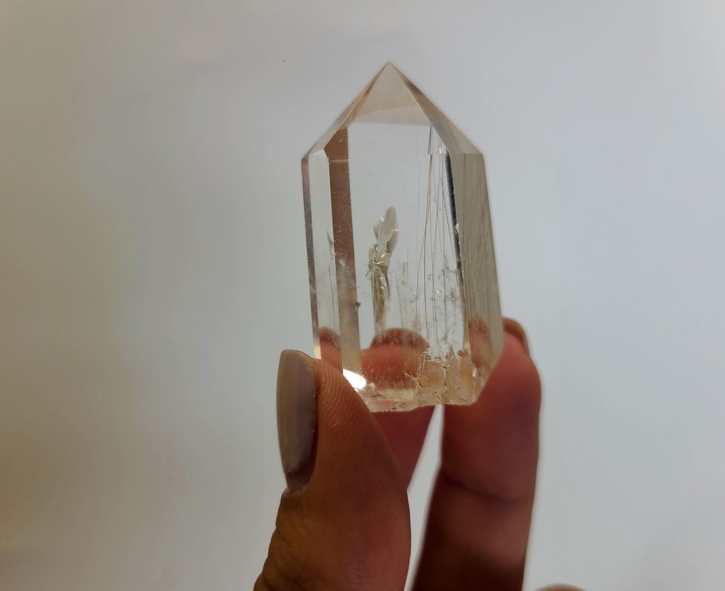 Clear Quartz Tower with Golden Rutile 07