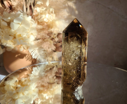 Smoky Citrine Tower with Phantoms & Rainbows