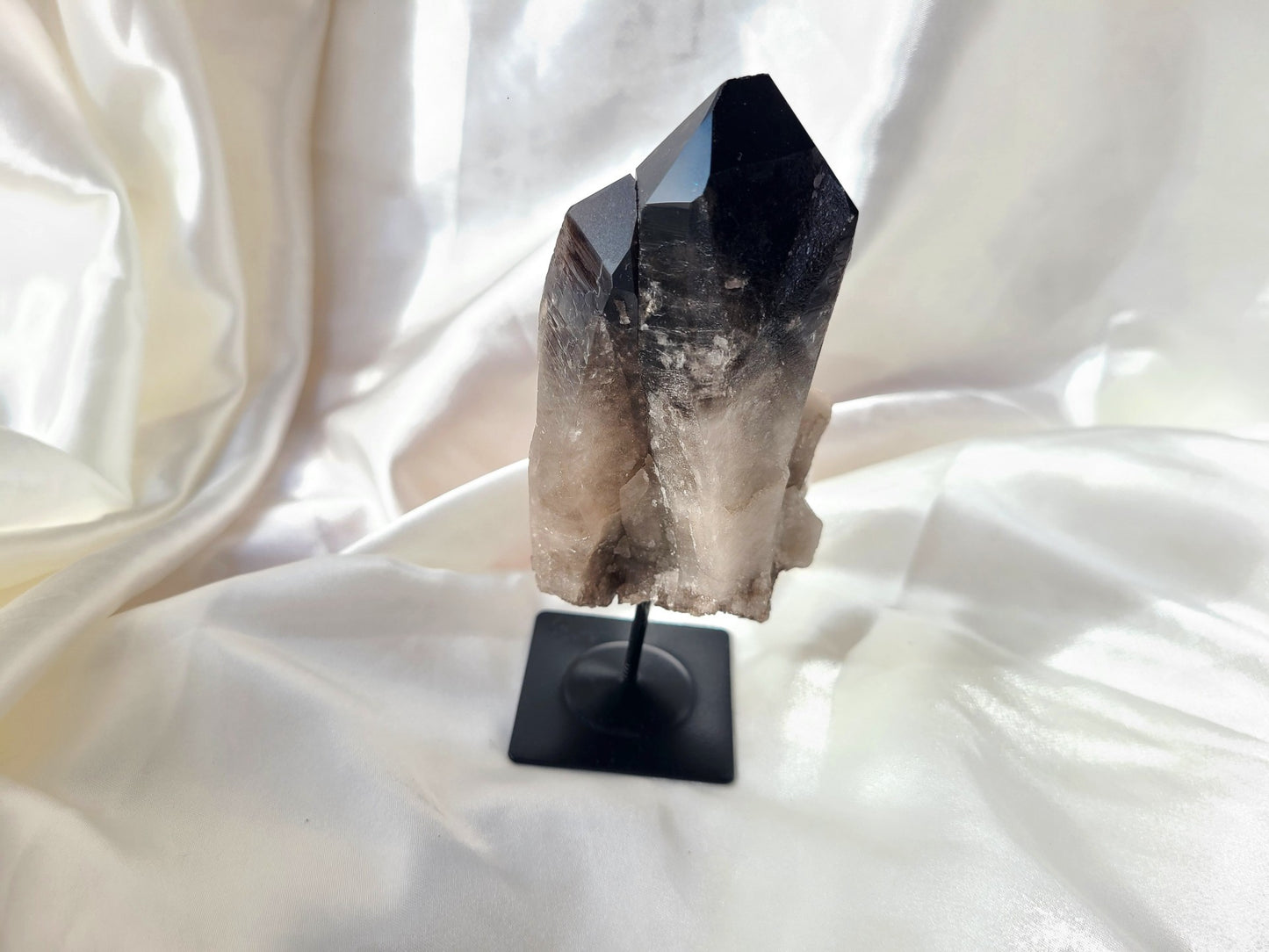 Smoky Quartz Cluster on Display Stand