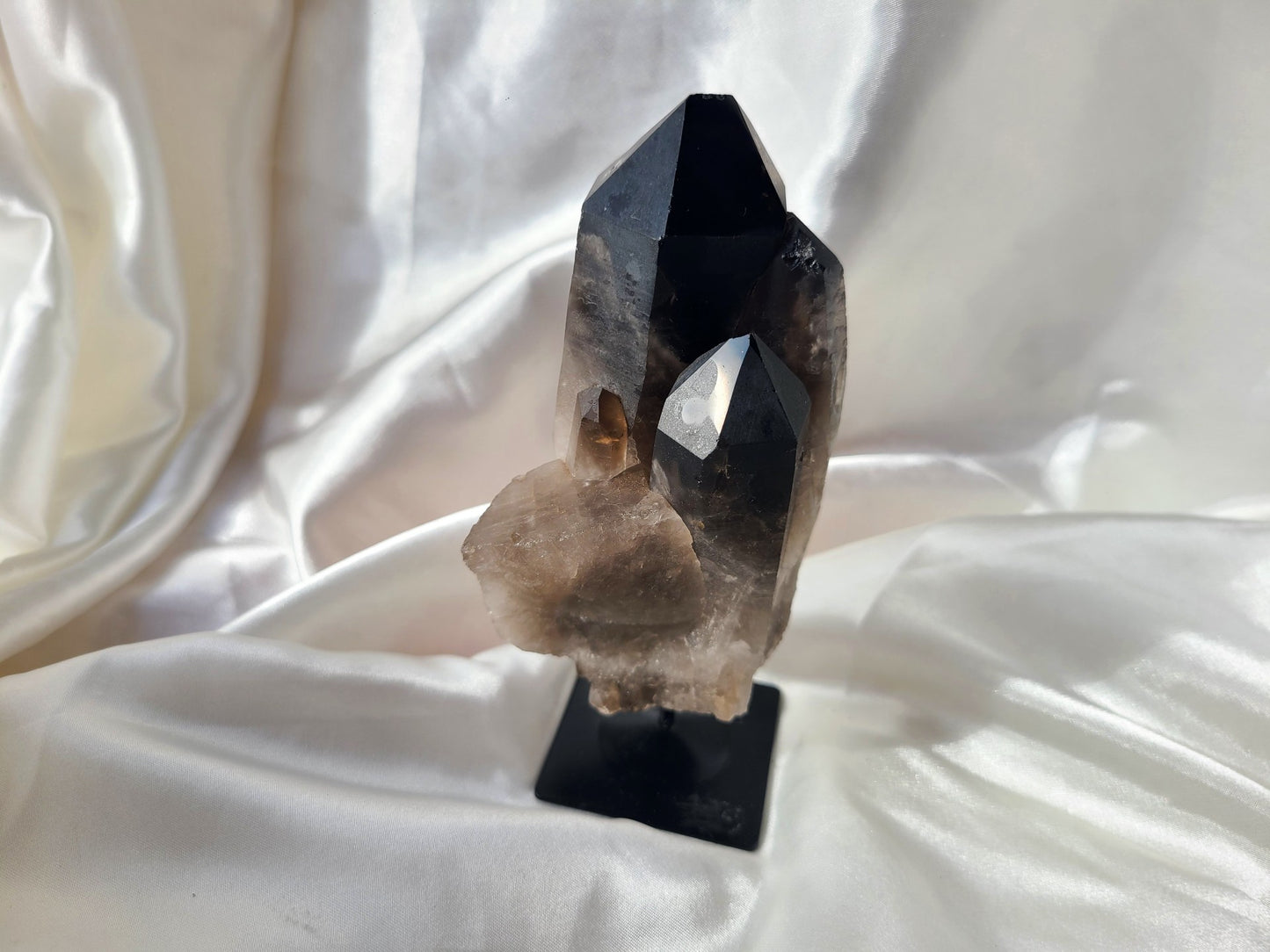 Smoky Quartz Cluster on Display Stand