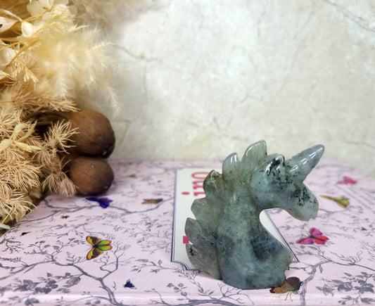 Labradorite Unicorn Carving